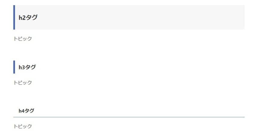 hタグの見出しの例