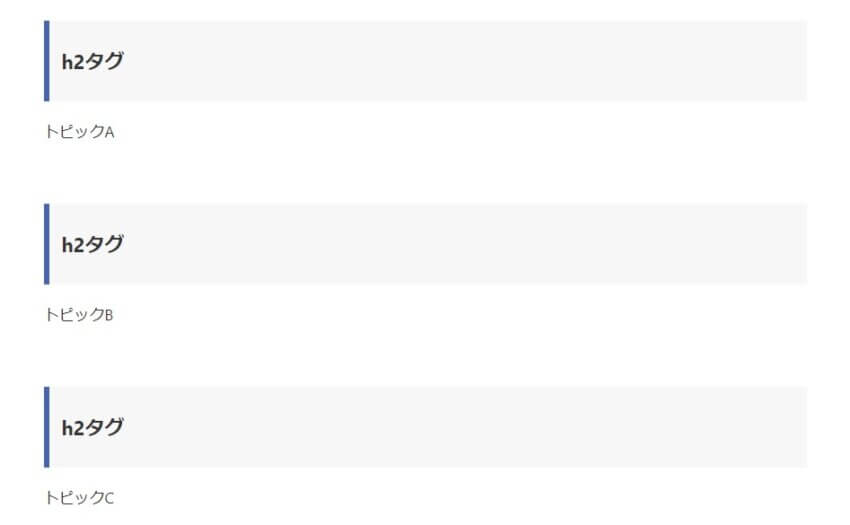 hタグの見出しの例