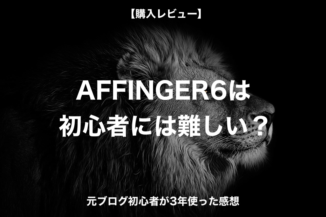 AFFINGER6は初心者には難しい？元ブログ初心者が3年使った感想