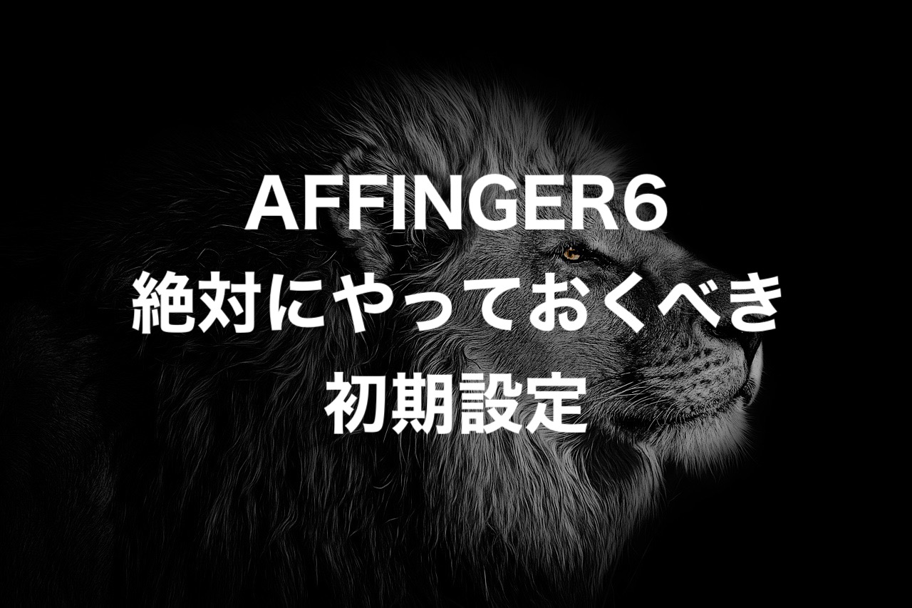 【初心者向け】AFFINGER6で絶対にやっておくべき初期設定方法